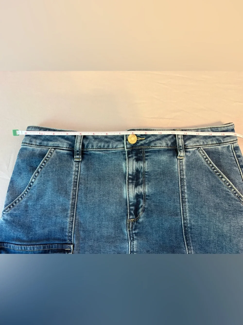Kut From The Kloth Zoe Denim Mini Skirt Size 10 Blue Stretch